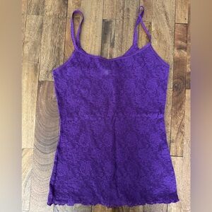 Hanky Panky Purple Lace Camisole Tank Top Sz S Made in USA Style 1BT831